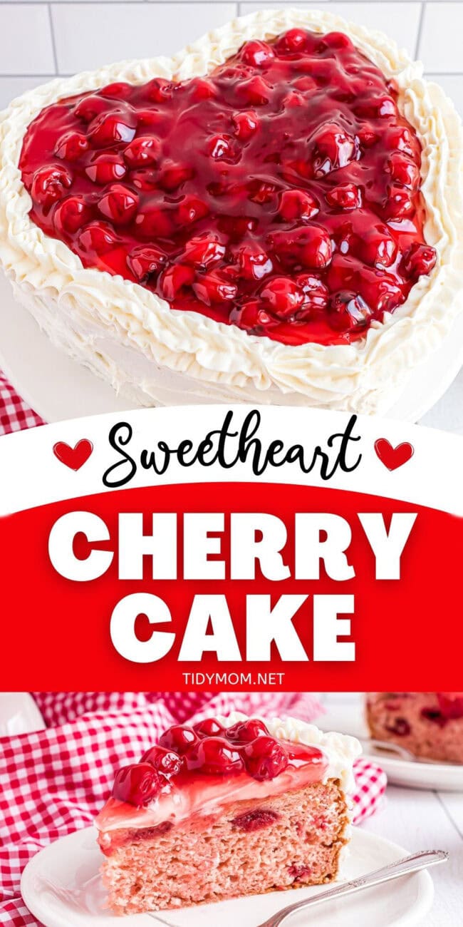 sweetheart Cherry Cake with cherry pie filling