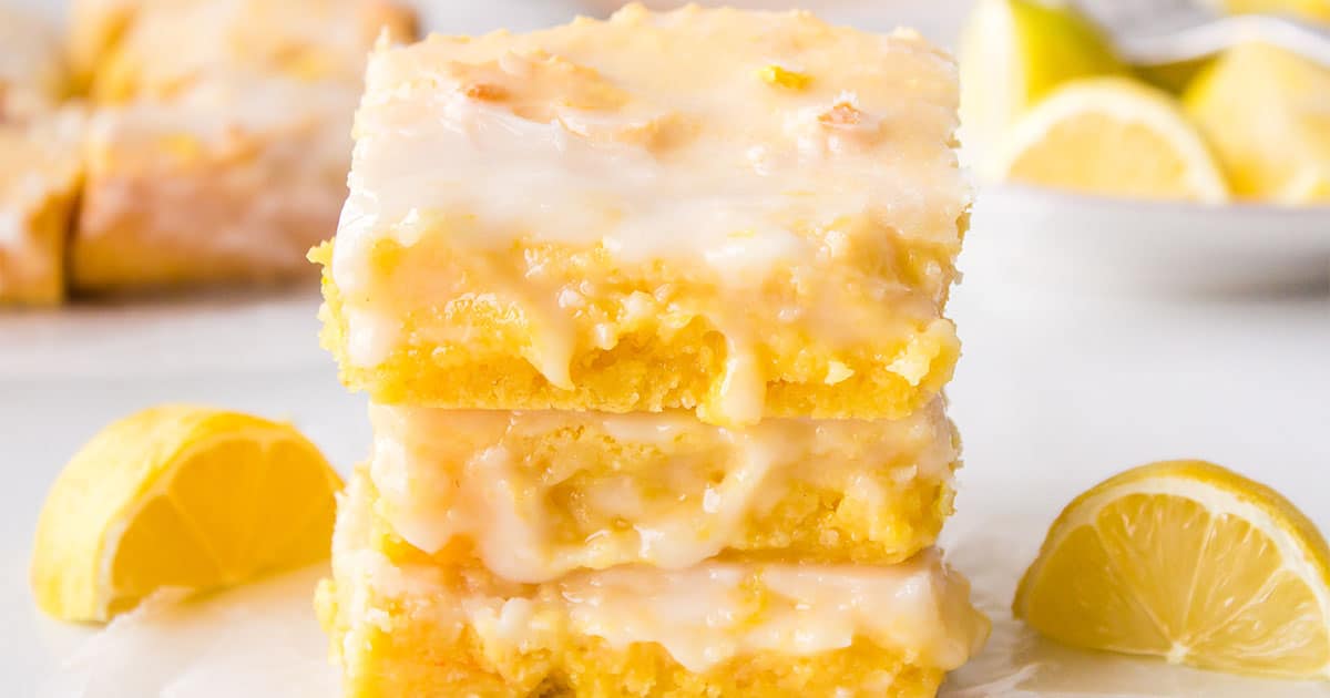 Easy Lemon Brownies With Lemon Glaze - TidyMom®