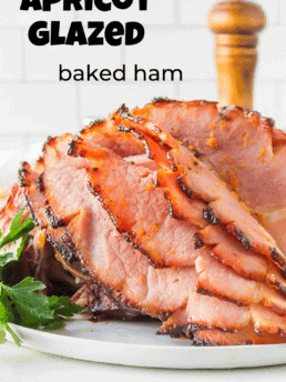 Apricot Glazed Baked Ham on a counter