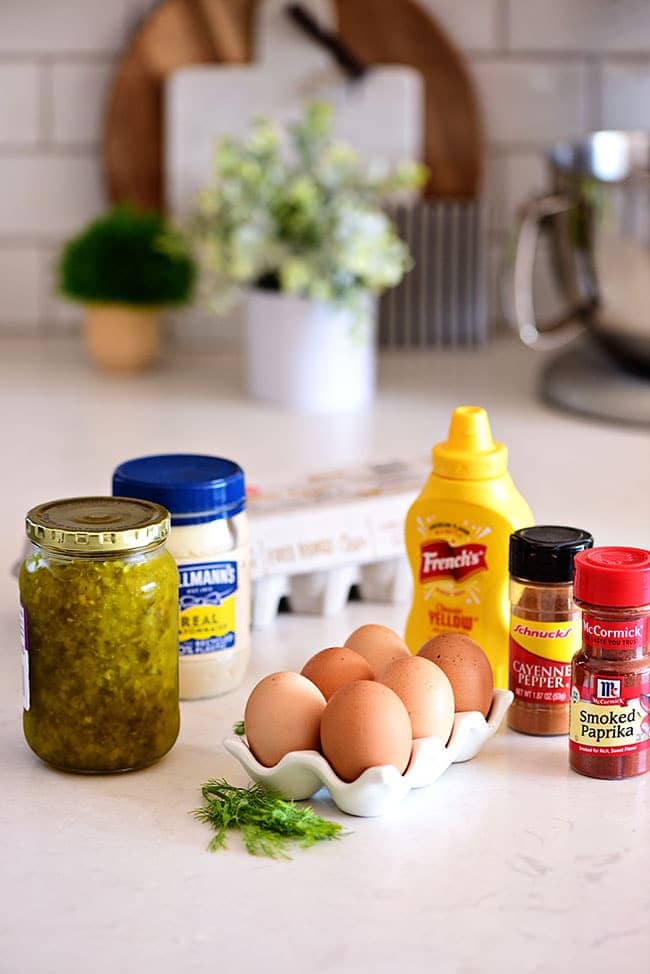 Classic deviled eggs ingredients