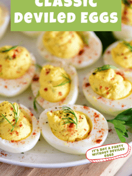 classic deviled eggs on a plate