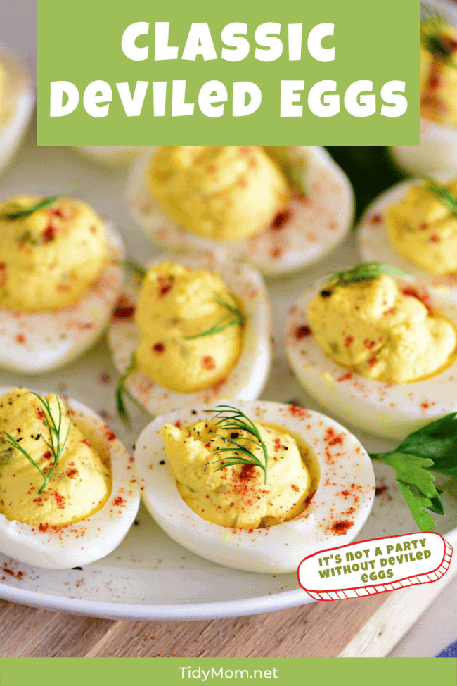 classic deviled eggs on a plate