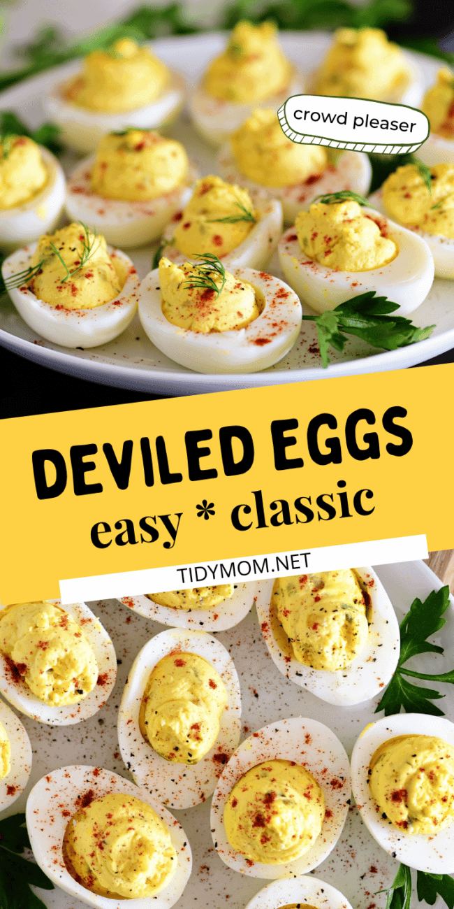 easy deviled eggs photo collage