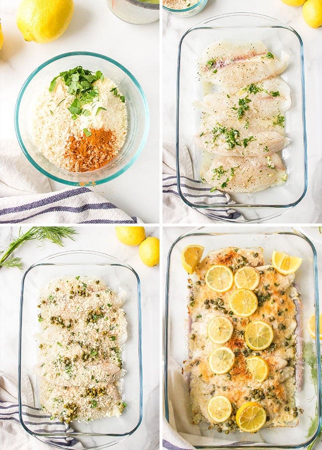 how to make Lemon Parmesan Tilapia photo collage