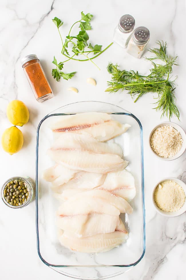 ingredients for parmesan crusted tilapia