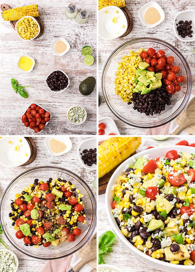 how to make Easy Roasted Corn And Black Bean Salad photo collage