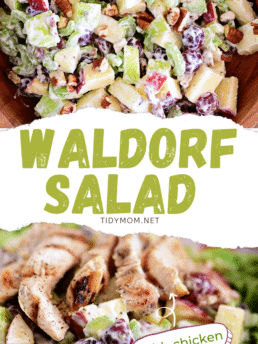 photo collage of the best waldorf salad recipe