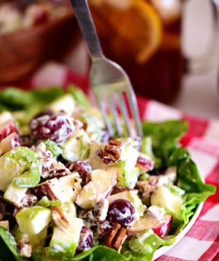 best Waldorf salad recipe on a plate