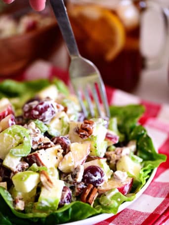 best Waldorf salad recipe on a plate