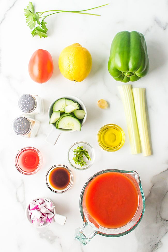 ingredients needed to make gazpacho recipe without bread
