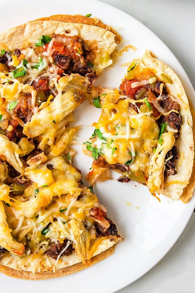 sliced Black Bean Mexican Pizza 