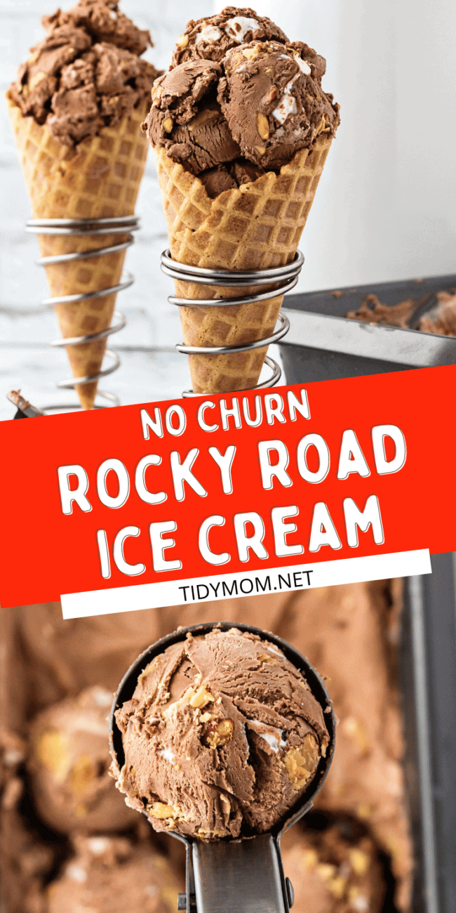 Homemade Rocky Road Ice Cream. Made with a Dash Everyday Ice Cream Ma