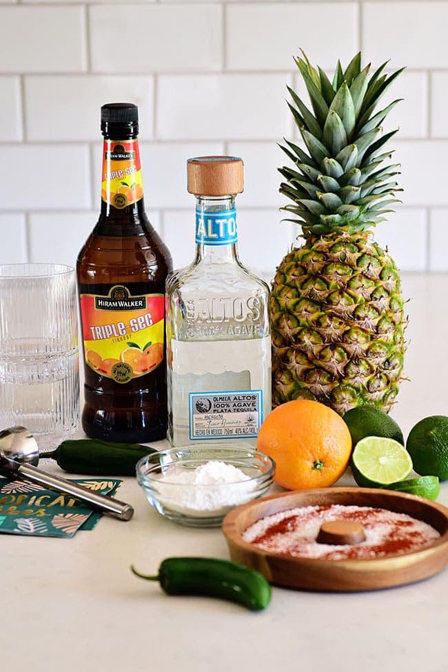 Pineapple Jalapeño Margarita ingredients