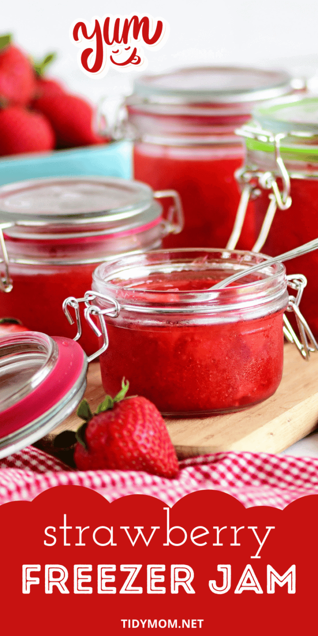 jars of homemade strawberry jam