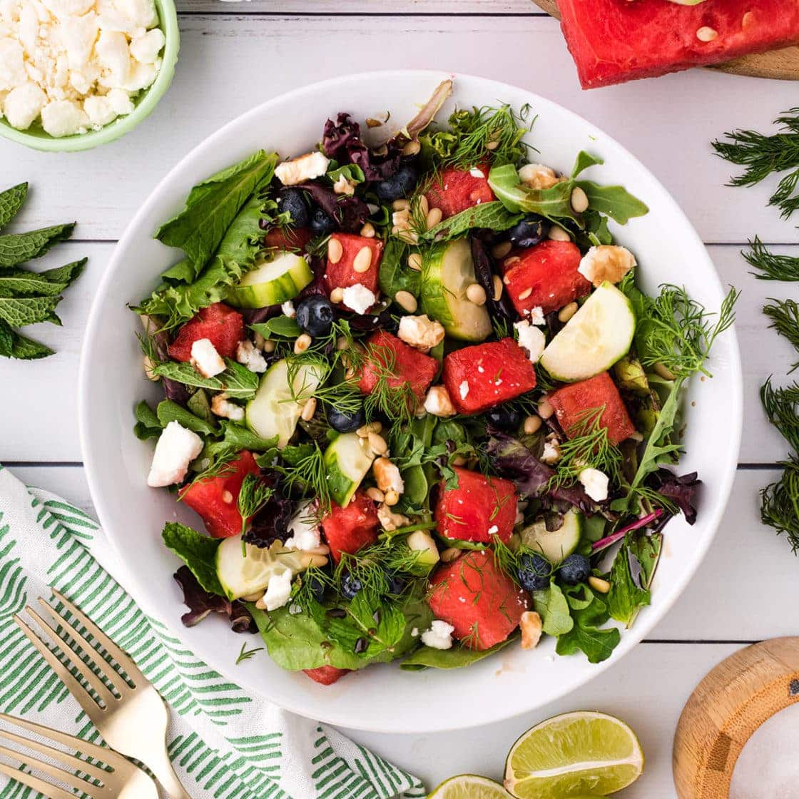 Watermelon Feta Salad With Balsamic Glaze - TidyMom®