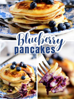 blueberry pancake photo collage