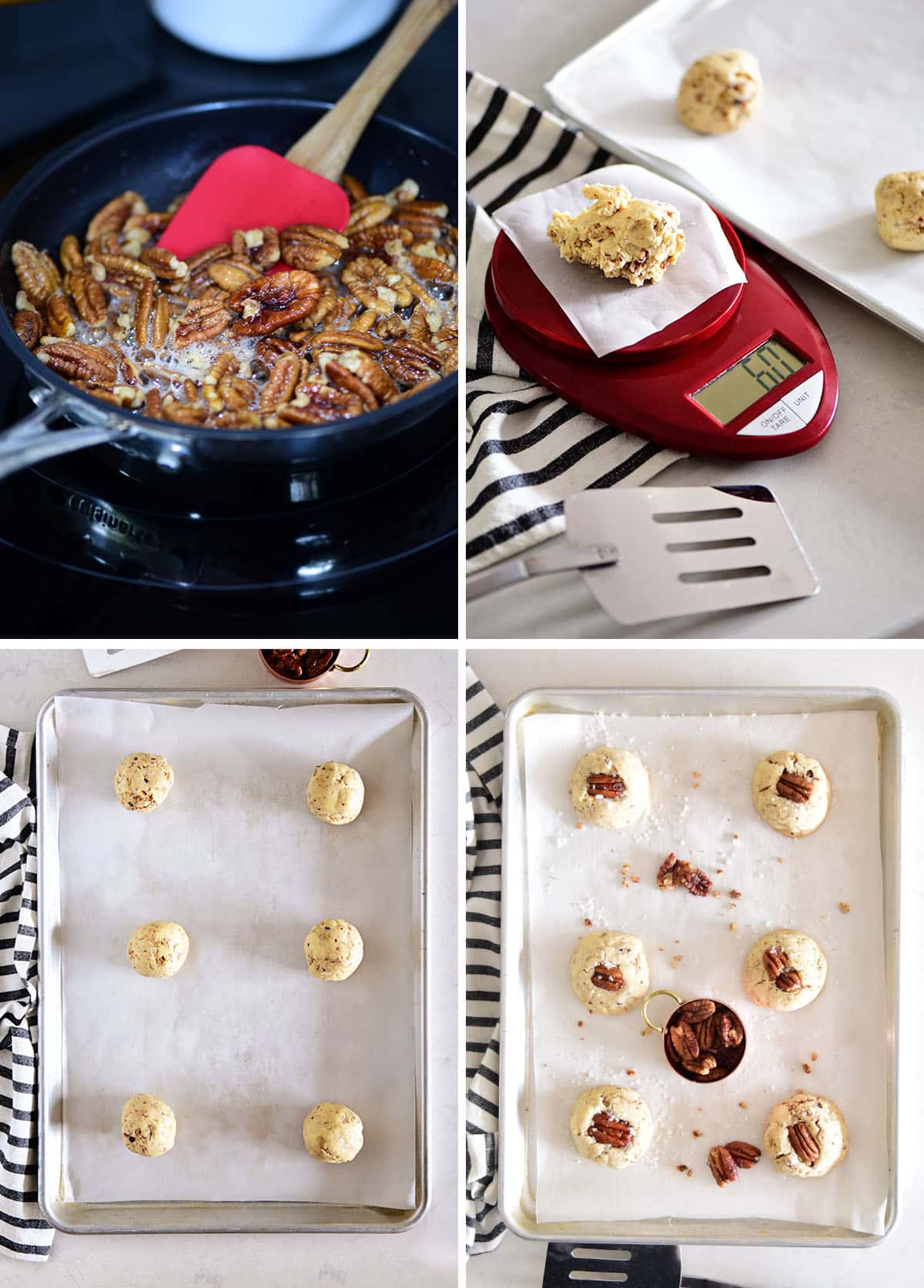 how to make Butter Pecan Cookies With Glazed Pecans photo collage