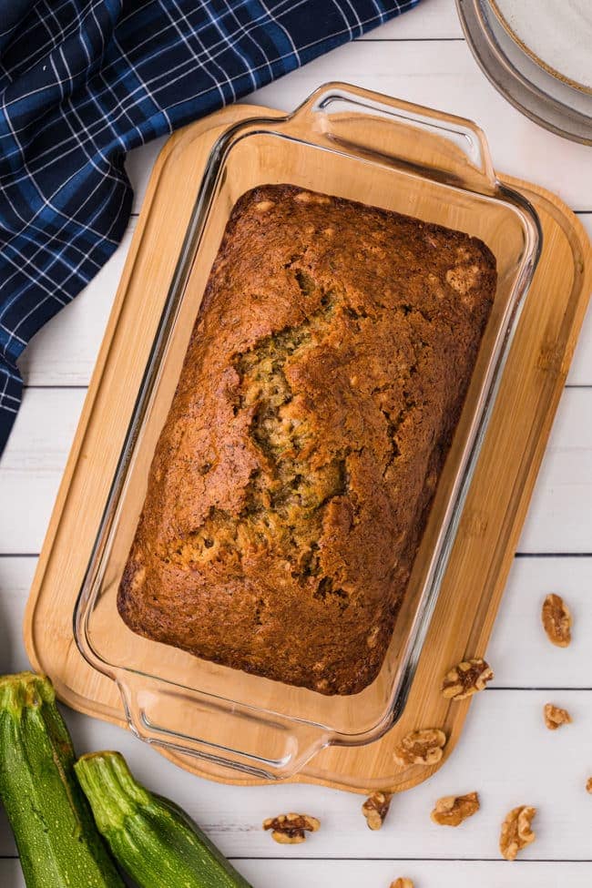 baked loaf of classic zucchini bread