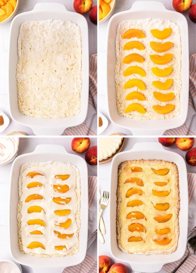 how to make peach kuchen photo collage