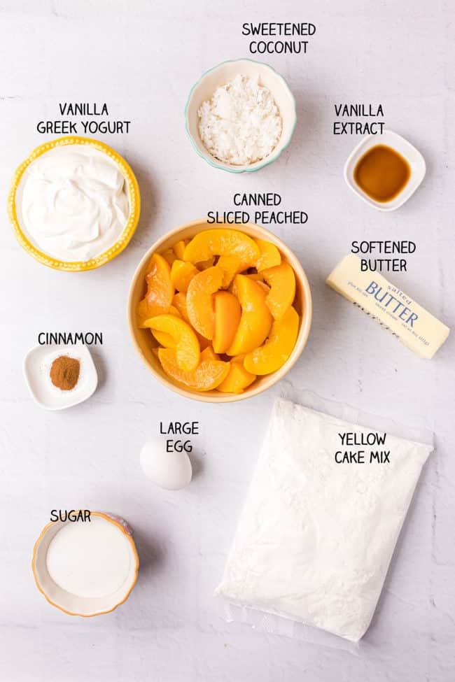 ingredients for peach kuchen