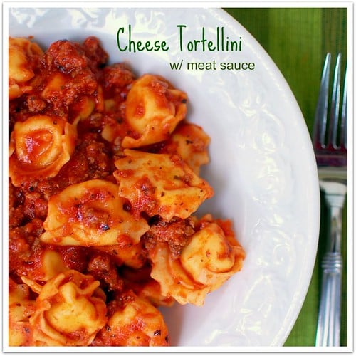 Cheese Tortellini with meat sauce