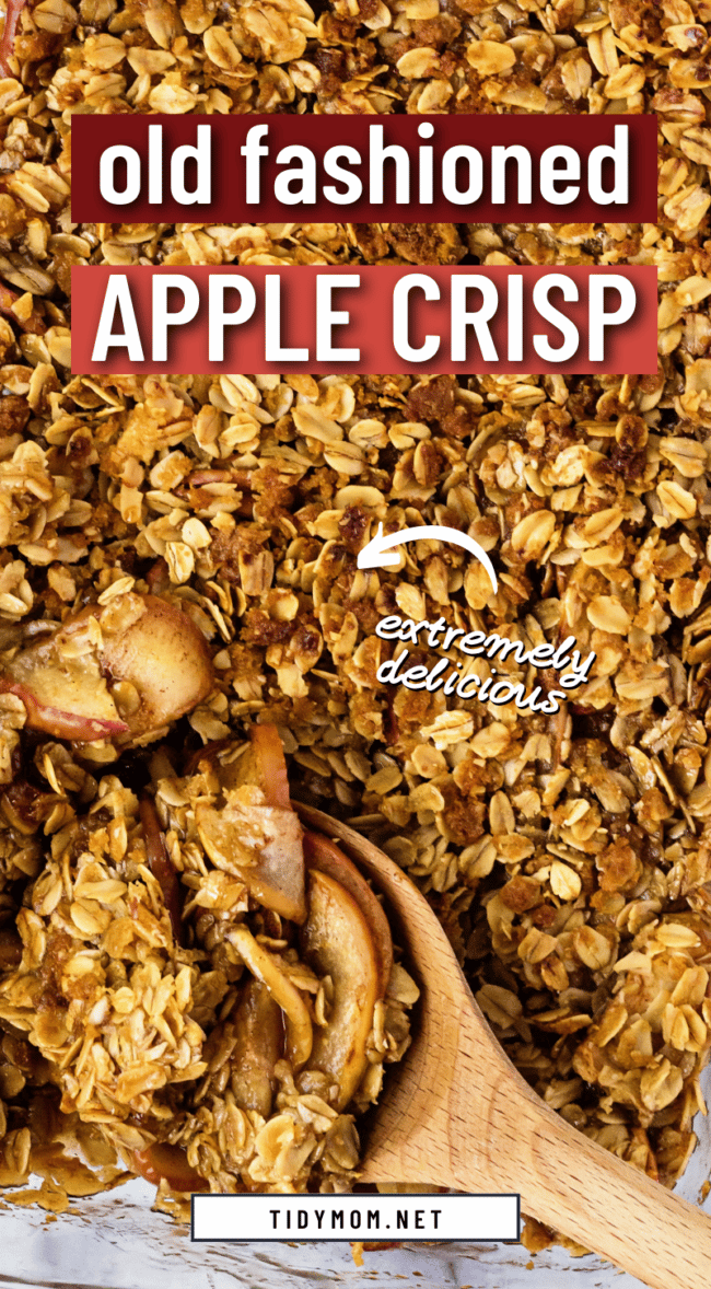 Easy old fashioned apple crisp with crunchy oat topping