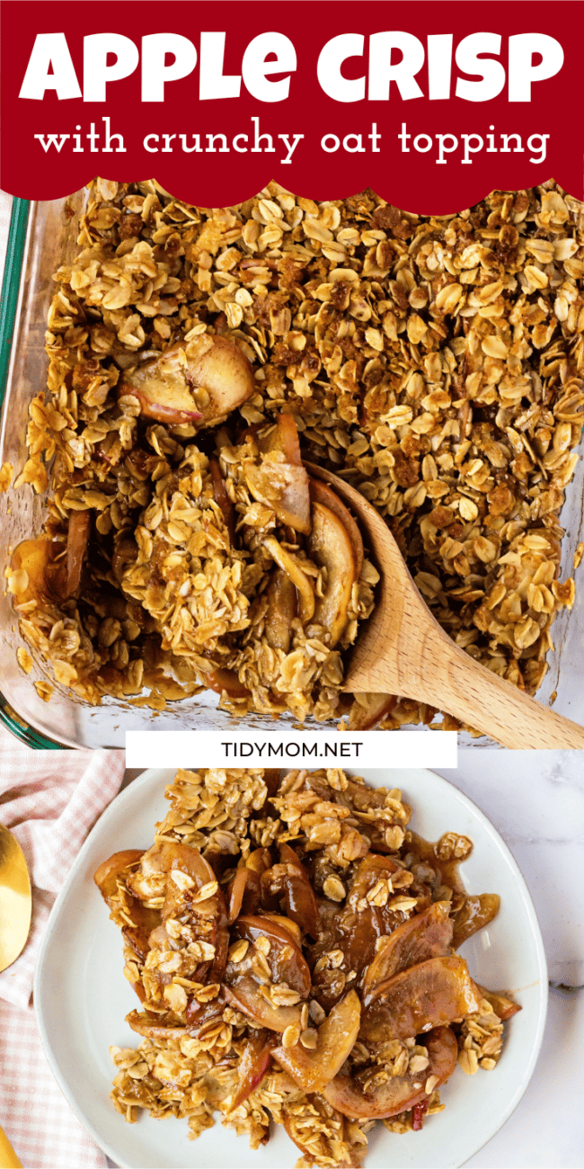 Easy apple crisp with crunchy oat topping