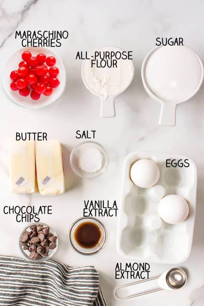 ingredients needed to make cherry chocolate chip cookies
