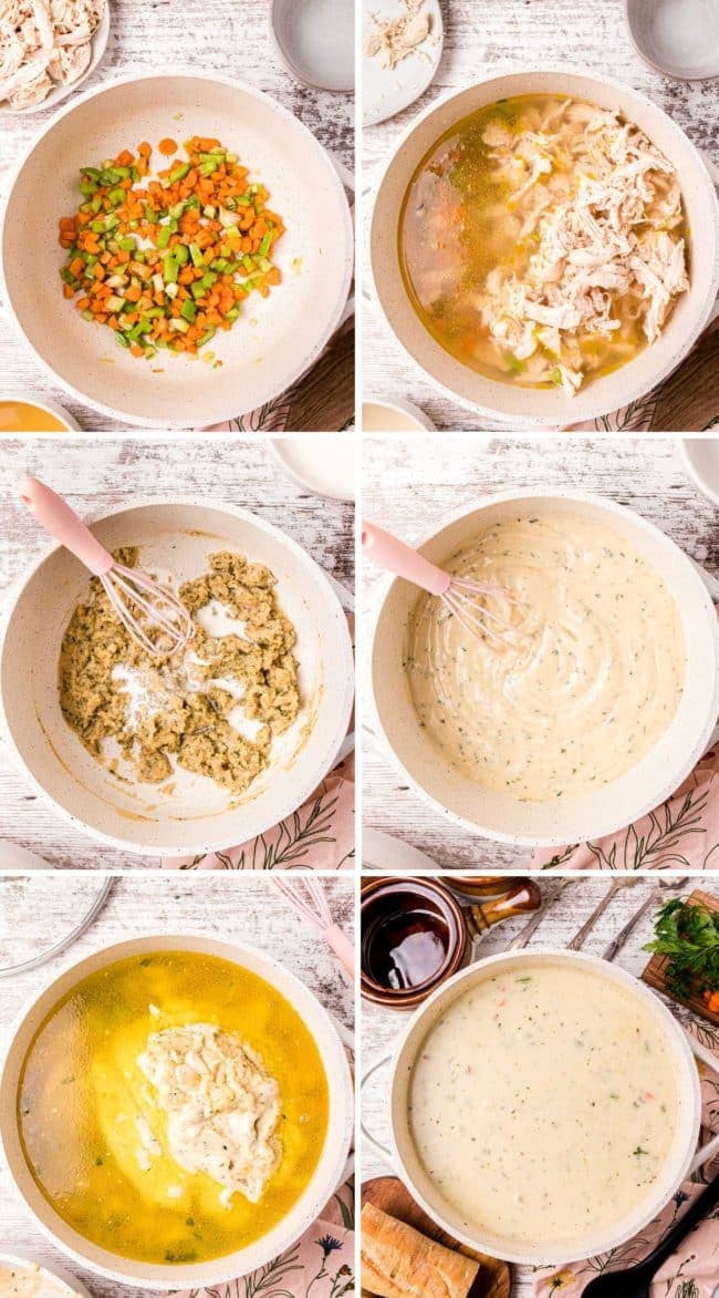 How to make Panera Copycat Creamy Chicken And Wild Rice Soup photo collage
