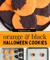 Orange and Black Halloween Cookies photo collage