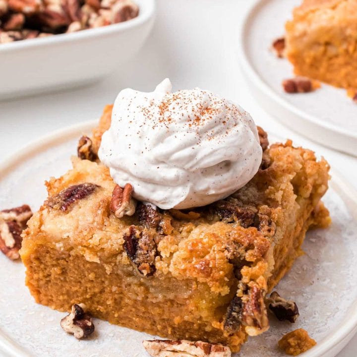 Easy pumpkin dessert with whipped cream on top