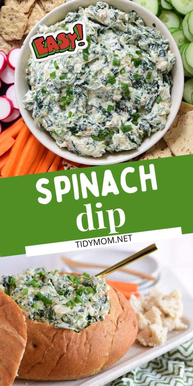 Creamy spinach dip with Knorr vegetable mix collage
