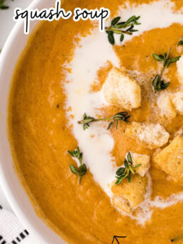 bowl of creamy squash soup