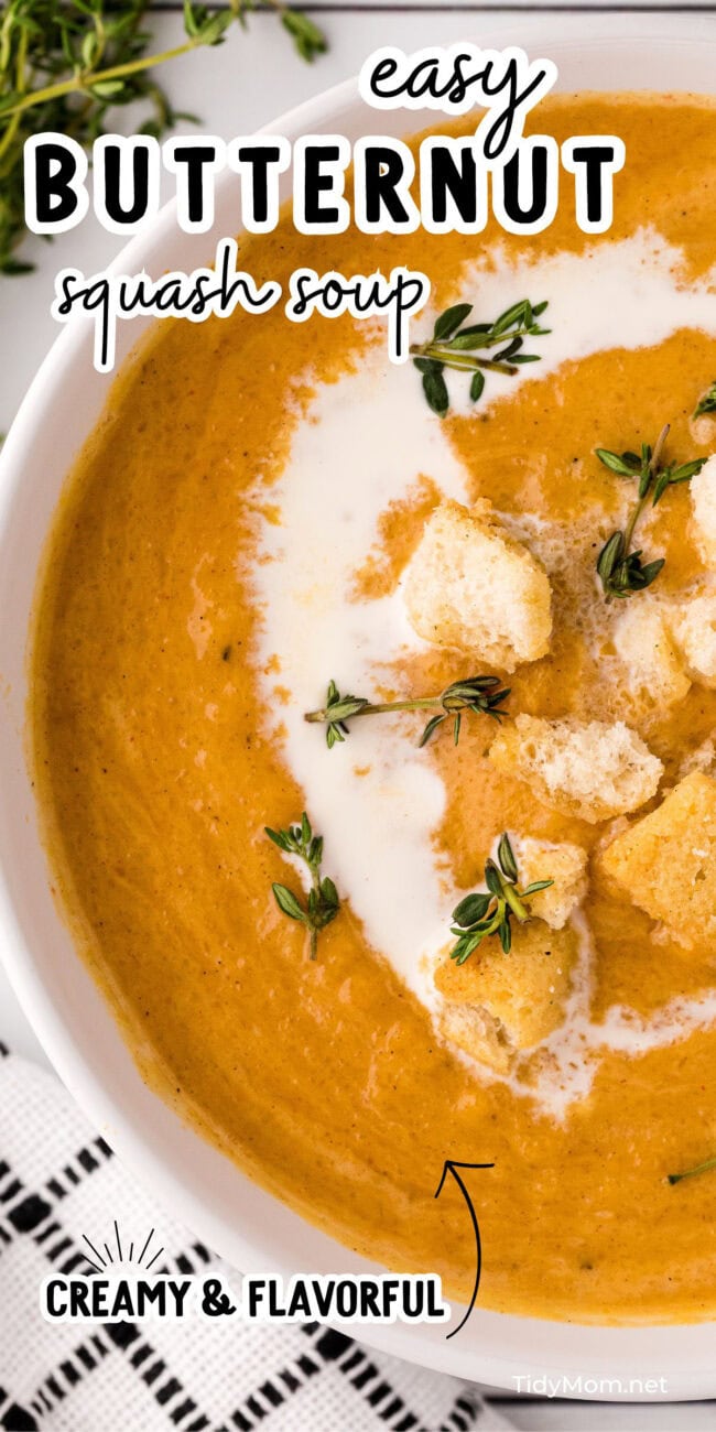 bowl of creamy squash soup