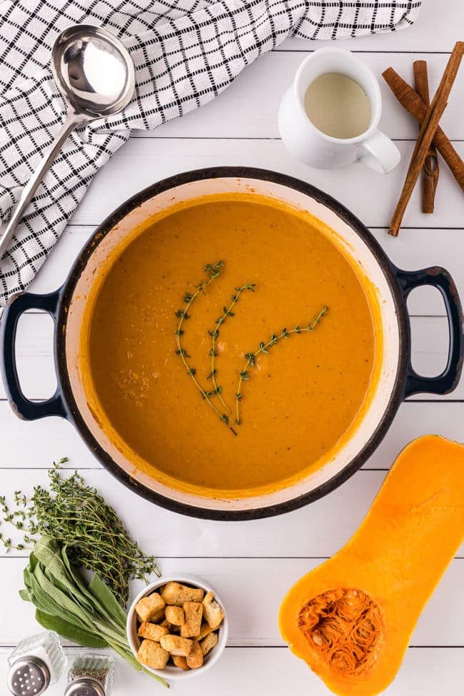 butternut squash recipe made in a stockpot