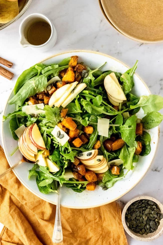 Fall Harvest Salad with Roasted Butternut and Maple Dijon Vinaigrette