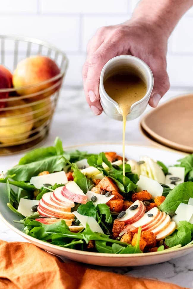 Fall Salad recipe with maple dijon dressing