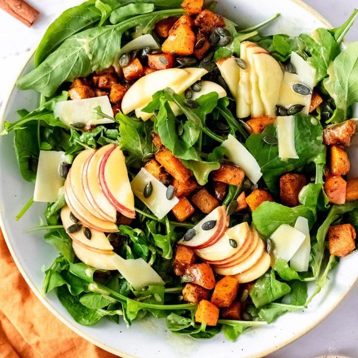 Fall Harvest Salad with Roasted Butternut and Maple Dijon Vinaigrette