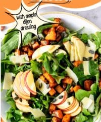 Fall Salad with Butternut Squash and homemade dressing