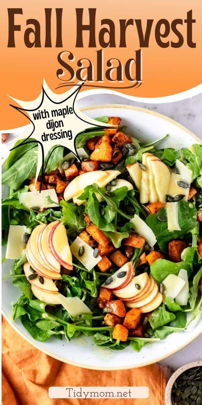 Fall Salad with Butternut Squash and homemade dressing