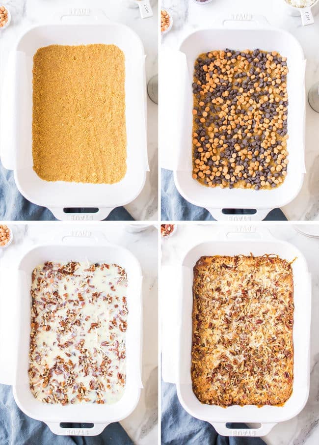 how to make Hello Dolly cookie bars photo collage