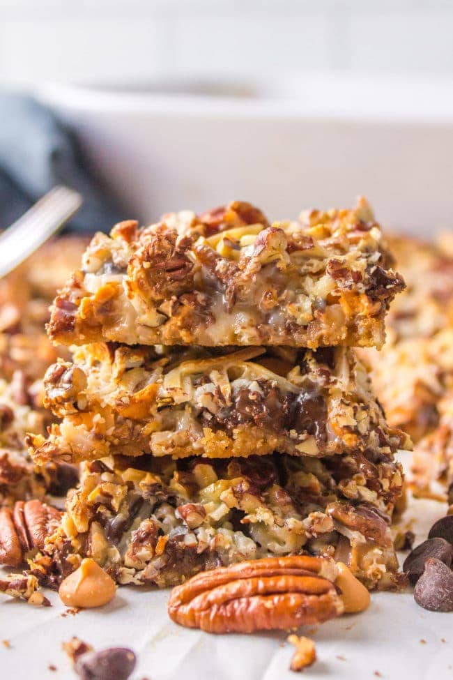 Stack of three 7-layer bars