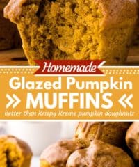 Pumpkin Glazed Doughnut Muffins photo collage