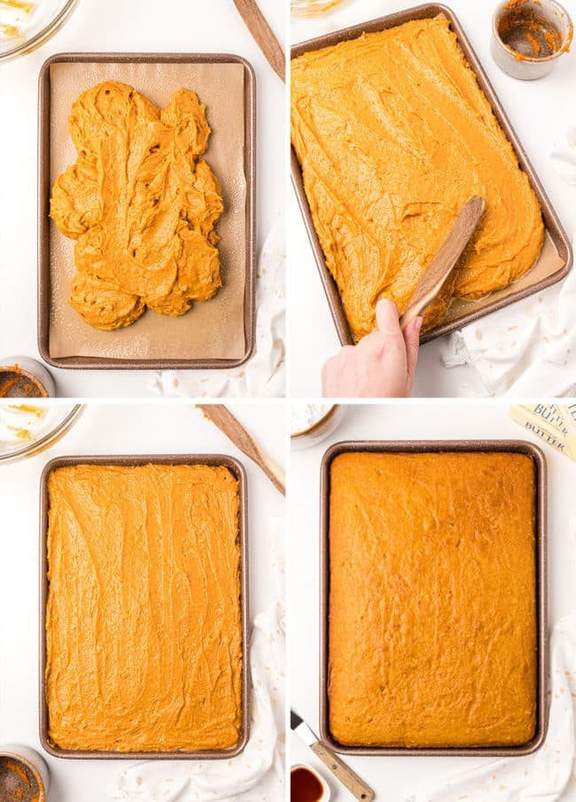 how to make Easy Spiced Pumpkin Bars photo collage