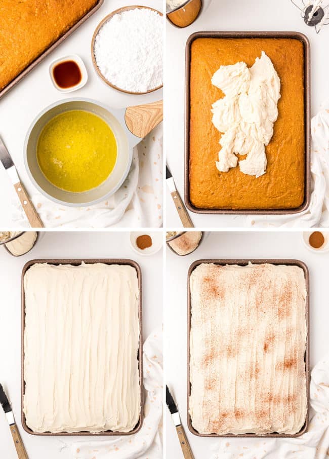 Easy Spiced Pumpkin Bars with Brown Butter Frosting photo collage
