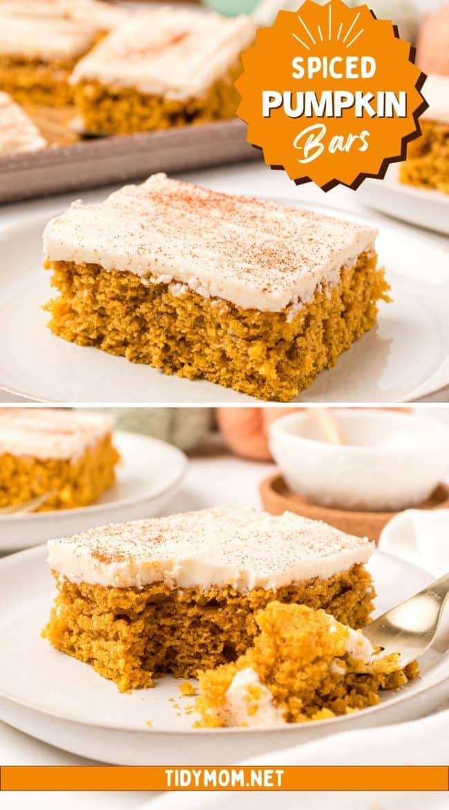 easy spiced Pumpkin Bars with browned butter frosting