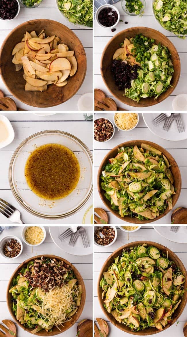 how to make Brussels Sprouts Salad photo collage