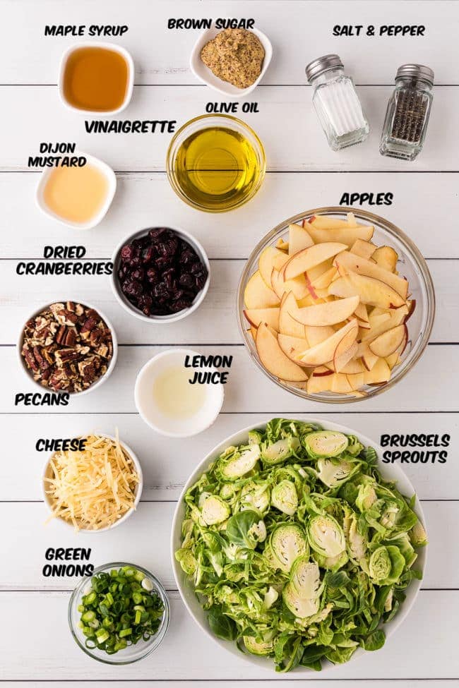 Brussels Sprouts Salad ingredients
