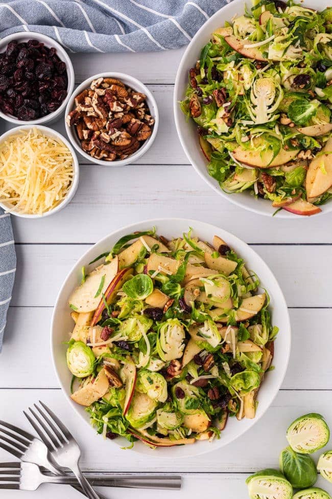 2 bowls of Brussels Sprouts Salad