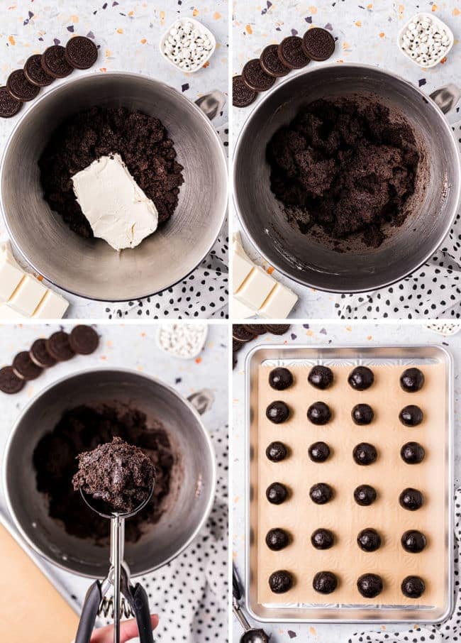 How to make oreo truffles photo collage